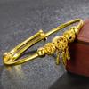 Estilo Étnico Atrapasueños Red Vietnam Nansha Pulsera Dorada Celebridad de Internet Moda Atrapasueños Simple Bola Hueca Pulsera de Empuje y Tracción