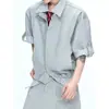 Camisa informal elegante de alta gama para hombre, de dos piezas, manga corta, nueva marca de moda de verano, diseño casual de lujo ligero