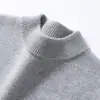 Suéter Masculino de Cashmere Espesso com Gola Alta Meia, Cor Sólida, Liso, Caimento Solto, Manga Longa, Novo Casual Básico Outono/Inverno 2026