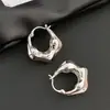 Pendientes de Tachuela Geométricos en Forma de C de Aguja de Plata Transfronterizos, Pendientes de Estilo Minimalista Metálico de Nicho, Pendientes de Lujo Ligero de Alta Gama de Moda