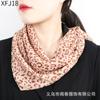 Bufanda cuadrada pequeña de gasa con estampado de leopardo clásico estilo europeo y americano para mujer, protección solar, bufanda pequeña, pañuelo