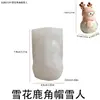 Cachecol de Tricô 3D Estéreo Estilo Novo de Natal Chapéu de Lã Padrão de Floco de Neve Boneco de Neve Vela Gesso Silicone Molde