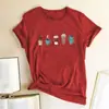 Camiseta con estampado de café helado con copo de nieve manga corta estilo europeo y americano top transfronterizo AliExpress verano nuevo 2022