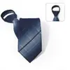 Corbata de Nuevo Estilo para Hombre de 8 cm Fácil de Usar, Corbata Perezosa de Rayas Rojas de Alta Gama, Diseño Personalizado Disponible, No Necesita Atar