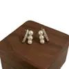 Pendientes de Plata de Ley 925 con Aguja, Doble Capa de Hilo, Perla y Circonita, Modernos, Sencillos y Versátiles, Pendientes Clásicos y Elegantes para el Trabajo y el Uso Diario