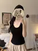 Nova Camisola de Algodão com Fio Escovado Outono e Inverno Feminina com Renda Costurada Efeito Emagrecedor Top Quente para Usar por Baixo Costas Bonitas
