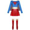 Traje de Cosplay de Superwoman para Fiesta de Halloween, Superhéroe de Venta Caliente Europeo y Americano, Traje de Falda con Capa de Superwoman