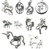 Accesorios de Unicornio de Aleación de Plata Antigua Más Vendidos Transfronterizos Piezas para Joyería DIY Pulsera Llavero Colgante de Collar Encanto