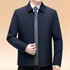 Chaqueta para hombre, abrigo casual de negocios con cuello de solapa para hombres de mediana edad, ropa de primavera y otoño para padre, chaqueta superior versátil con cuello de solapa