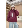 Chaqueta Corta Corta Casual con Capucha para Mujer de Otoño 10S de Color Puro con Parches y Doble Cremallera a Prueba de Viento