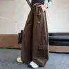 Pantalones Casuales de Primavera y Otoño para Niñas 2026 Nuevo Estilo Coreano Casual de Algodón para Niñas Pantalones Cargo de Pierna Ancha para Niños Mayores Transfronterizo