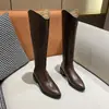 Botas de Cowboy Ocidentais 2022 Novas Botas de Cavaleiro Outono/Inverno Botas Femininas Botas Altas Salto Grosso Botas de Salto Alto