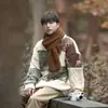 Suéter con Sensación de Alta Gama, Marca de Moda para Hombre, Chaqueta Engrosada, Estilo Otoño e Invierno, Estilo Americano Navideño Retro Tejido Perezoso Estilo Japonés