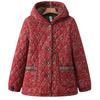 Ropa de Otoño e Invierno para Madre Ropa de Algodón con Capucha Cálida para Abuela de Mediana Edad Abrigo Acolchado de Algodón con Flores Chaqueta Gruesa Acolchada de Algodón con Forro Polar de Invierno para Mujer