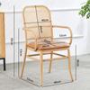 Silla de Comedor de Ratán Nórdico para el Hogar Hierro Vintage Combinación de Mesa y Silla para Restaurante Silla con Respaldo Silla de Bolsa Suave Silla de Comedor de Lujo Ligero Amazon