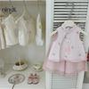 [Ningli] Traje de Estilo Chino para Niñas Nuevo Traje de Verano 2025 Conjunto de Dos Piezas con Chaleco y Shorts para Niña Pequeña Bebé