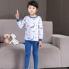 Terno de roupa íntima de algodão infantil Meninos e meninas de tamanho pequeno e médio Suéter de algodão Cartoon Crewneck Roupas de outono Calças de outono Roupas de casa Pijamas