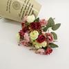 Fábrica al por mayor de flores artificiales 7 tenedor 21 cabezas diamante rosa ingeniería boda decoración europea mango pequeño rosa