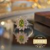 Lujo ligero de alta calidad olivino natural anillo para mujer incrustado anillo de plata S925 joyería al por mayor vive una generación de cabello