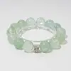[Baile de mariposa Bibo] alta calidad pulsera de cristal de fluorita verde natural para mujer círculo único blanco pulsera de moda venta al por mayor