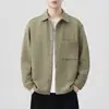 Camisa de punto jacquard texturizada, de estilo elegante y sofisticado, para hombre, nueva colección de otoño, engrosada, corte holgado, talla grande, manga larga