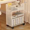 Estante de Almacenamiento al Lado del Escritorio para Uso Doméstico, Soporte para Mochila para Habitación de Estudio de Estudiantes, de Pie, Móvil, Estante de Almacenamiento y Organización de Libros de Múltiples Niveles