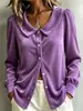 2026 Camisa de Terciopelo con Botones para Otoño e Invierno, Nuevo Top de Manga Larga Estilo Francés con Cuello de Solapa, Sitio Independiente de Amazon Transfronterizo Europeo y Americano