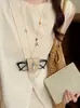 Collar de Cuero Piedra Estrella de Mar, Cadena para Suéter Estilo Suave y Dulce, Diseño de Nicho, Lujo Ligero, Sensación de Alta Gama, Joyería al por Mayor