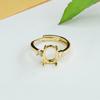 Anillo de Cobre Chapado en Oro Ai Yu Montura 8*10mm para Anillo de Jade, Ámbar, Perla Venta al por Mayor S3110157