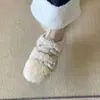 Primeiro Encontro Ji Ke Ai Tudo Incluído Sapatos Pequenos de Algodão Femininos Couro e Pelo Integrados Velcro Fundo Plano Sapatos Peludos Mais Veludo Quente Sapatos Simples