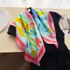 Bufanda de Seda con Estampado de Peces Pequeños de Colores Bufanda Cuadrada Pequeña Chal de Tacto de Alta Gama Protector Solar Bufanda para Cuello Bufanda para la Cabeza Bufanda para Mujeres