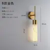 Lámpara de Pared Nueva China Simple de Poste Largo con Fondo de Mármol Artificial para Hotel Villa Oficina de Ventas Pasillo Vestíbulo Tela Hierro