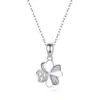 Collar de Trébol de Cuatro Hojas de la Suerte en Plata Pura 999 para Mujer, Cadena de Clavícula de Plata de Ley de Lujo Ligero, Joyería de Plata de Amistad, Regalo de Gama Alta para Cumpleaños