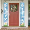 Nuevo Couplet de Pascua Personalizado Bandera Banner Transfronterizo de Amazon Decoración para Fiesta Festiva Huevo de Pascua Conejo Cortina de Puerta