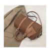 Bolso Boston Retro de Mano Bolso Cruzado de Cuero Granulado para Mujer 2025 Nuevo Bolso Almohada de Color Contrastante de Nicho de Gama Alta