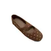 Zapatos Mary Jane retro de piel genuina para mujer, nuevo estilo 2026, con un diseño literario y artístico, acabado mate, estampado de lunares, punta cuadrada y empeine bajo, perfectos como zapatos para la abuela