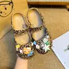 Zapatos de ballet con estampado de lunares estilo Ins, leopardo KT, accesorios para DIY, dijes de zapatos de moda y versátiles, hebillas decorativas para zapatos con agujeros