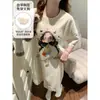 Camisola de Verão de Comprimento Médio com Bojos para Mulheres, Simples e Confortável, Manga Curta, Tecido Elástico Tipo Algodão, Pode Ser Usada Fora de Casa, Roupa de Casa Tamanho Grande