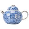 Tetera pequeña de plata 999, tetera individual vintage de porcelana azul y blanca, tetera Kung Fu ligera de lujo, tetera de mano de alta gama