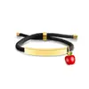 Pulsera Personalizada Logo Publicitario Transfronterizo Personalizado Multicolor Manzana Regalo Navideño Pulsera Trenzada Grabada de Acero de Titanio