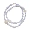 [Atractivo de la Luz de Luna] Pulsera de Agata con Patrón Blanco Azul Nieve Fantasma Natural para Mujer La Más Fácil de Combinar Venta al por Mayor