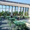 Mesas y Sillas Exteriores de Patio Casuales, Mesas y Taburetes para Cafetería de Tienda de Té de Leche, Juego de Mesa y Sillas Exteriores de Balcón Coloridas de Hierro