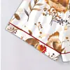Cardigan Transfronterizo Europeo y Americano de Seda de Leche con Estampado de Colores Claros para Mujer, Conjunto Casual Transpirable de Manga Corta y Shorts para el Hogar