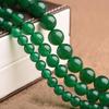 Ágata verde transparente gelo natural semiacabada miçanga solta pulseira acessórios DIY 6-14mm calcedônia verde Cristal atacado