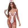 Comercio exterior Europa y Estados Unidos ropa interior sexy uniforme de enfermera sexy juego de roles tentación profundo V traje unido fabricantes mayoreo