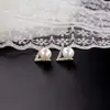 Pendientes de Perla con Triángulo Invertido Incrustado de Diamantes, Pendientes de Moda Elegantes Estilo Coreano, Diseño Simple Elegante Incrustado de Diamantes, Pendientes de Perla Personalizados