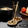 Colador de cucharas de acero inoxidable dorado para restaurante, soporte colgante para cucharas de sopa para ollas calientes, colador de cucharas, soporte para conchas de sopa para traje