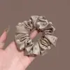Scrunchie de cetim com pérolas, requintado e doce, estilo coreano, elástico de cabelo simples e versátil, acessório de cabelo durável e que não danifica