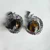 Nova venda quente 16mm olho de tigre ametista jade Dongling dragão liga pingente acessórios para joias DIY atacado