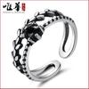 Personalidade japonesa e coreana homens e mulheres anel de cauda de prata aberto angustiado moda retro anel de prata feminino tailandês fábrica de anel de prata atacado